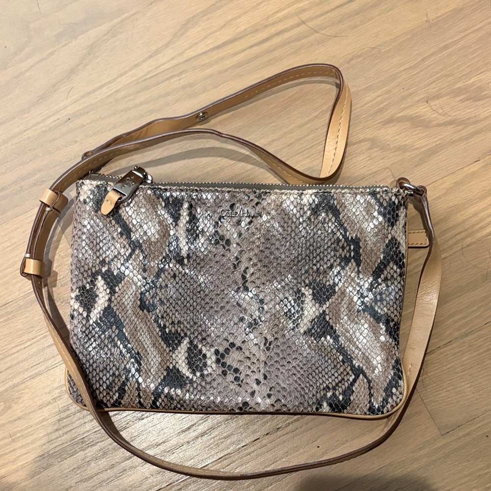 Cole Haan Brown Snakeskin Crossbody Bag